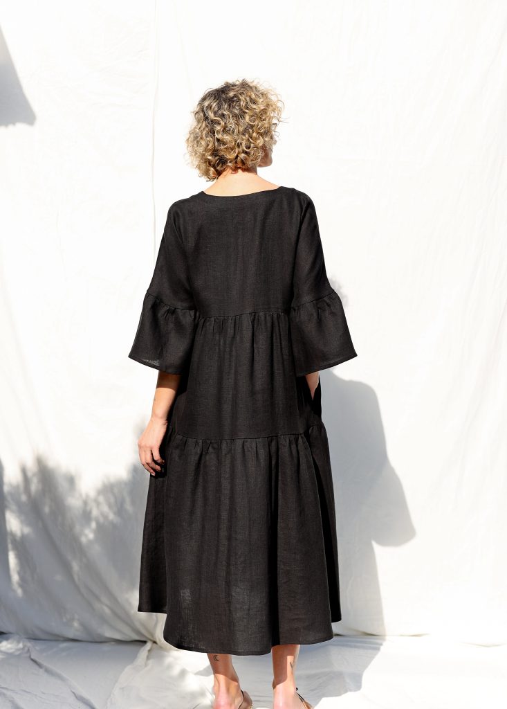 Linen Loose Fit Tiered Dress ADELE