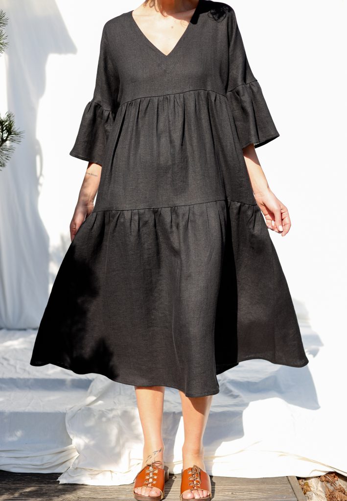 Linen Loose Fit Tiered Dress ADELE