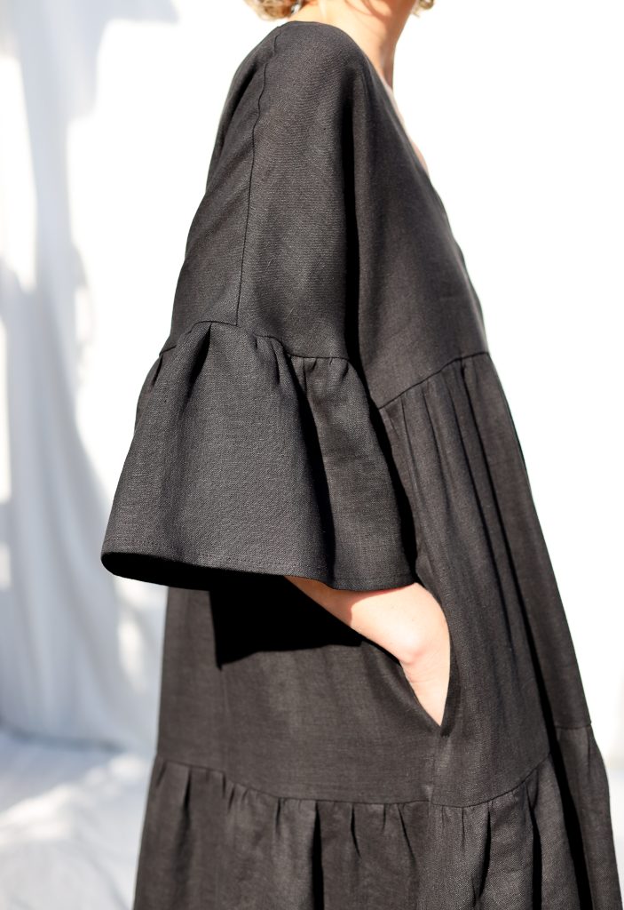 Linen Loose Fit Tiered Dress ADELE