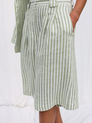 Striped Linen Bermuda Shorts RAQUEL | Shorts | Sustainable clothing | OffOn clothing