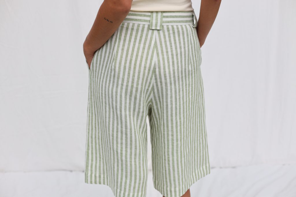 Striped Linen Bermuda Shorts RAQUEL