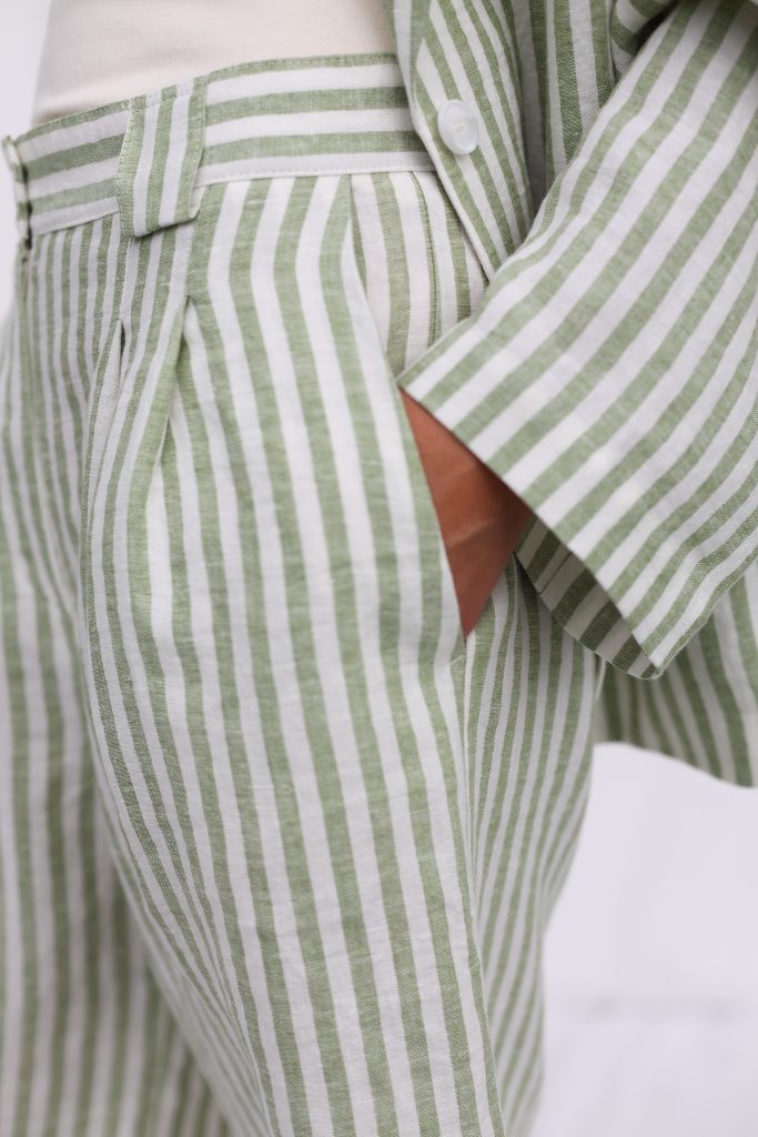 Striped Linen Bermuda Shorts RAQUEL