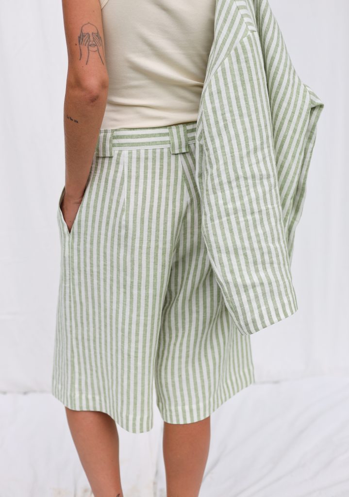 Blazer and Bermuda shorts linen set