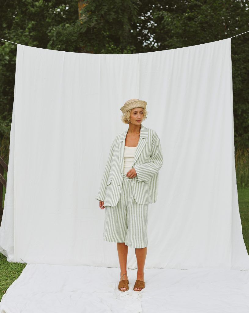 Blazer and Bermuda shorts linen set | Suits | Sustainable clothing | OffOn clothing