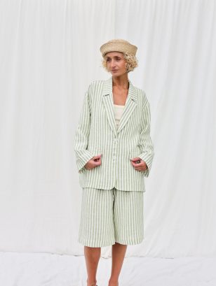 Blazer and Bermuda shorts linen set | Suits | Sustainable clothing | OffOn clothing