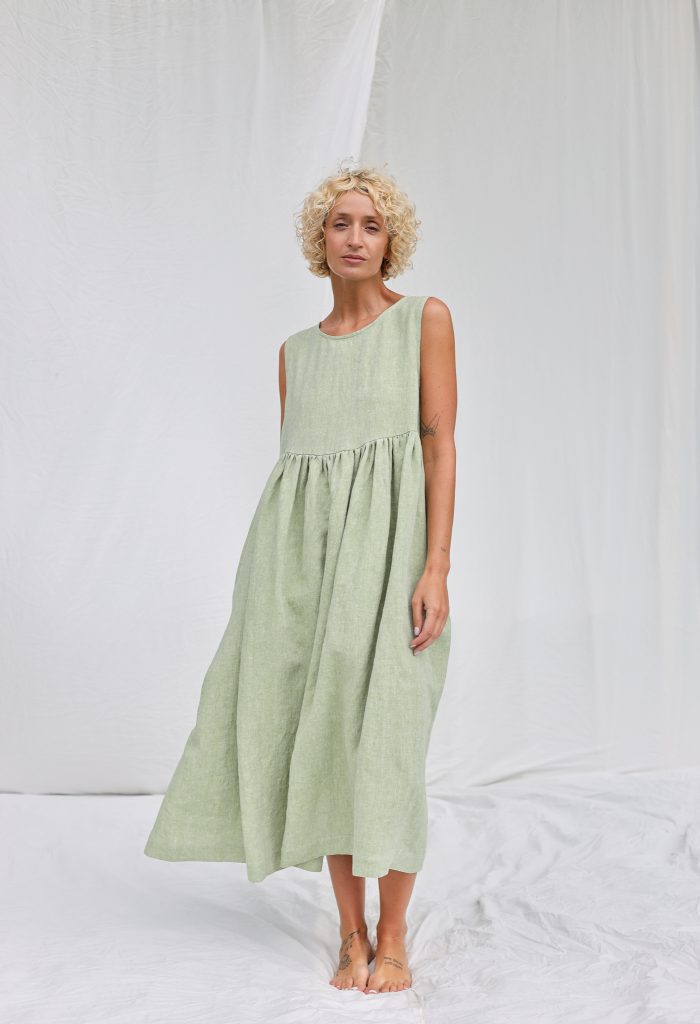 Linen Higher Waist Sleeveless Smock Dress | Dress | Sustainable clothing | OffOn clothing