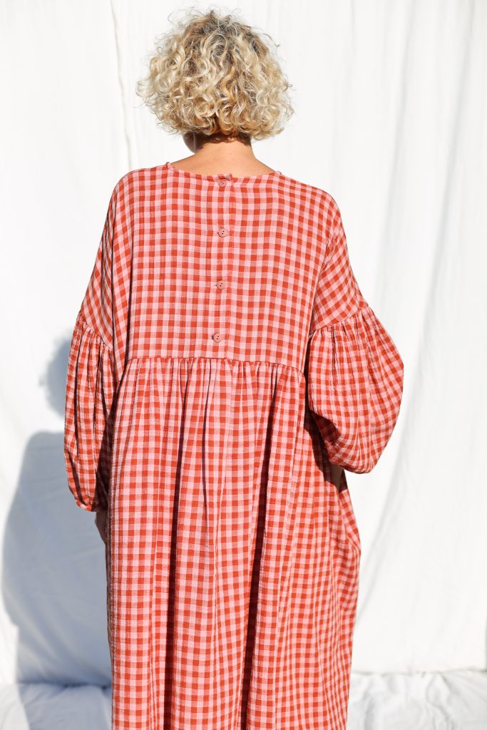 Gingham Double Gauze Oversized Dress GRETA