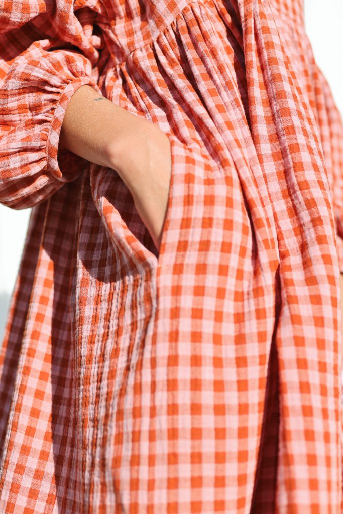 Gingham Double Gauze Oversized Dress GRETA