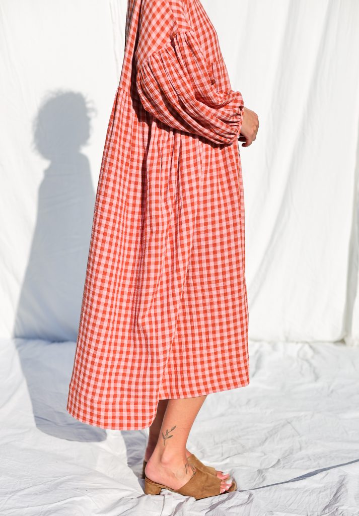 Gingham Double Gauze Oversized Dress GRETA