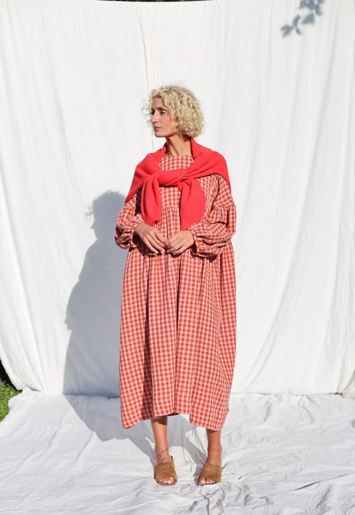 Gingham Double Gauze Oversized Dress GRETA