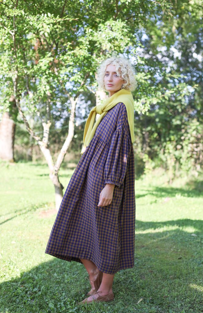 Oversized Dress GRETA in Gingham Double Gauze