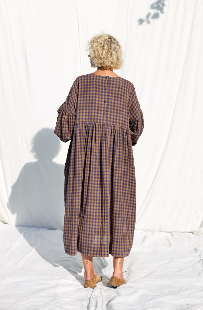 Oversized Dress GRETA in Gingham Double Gauze