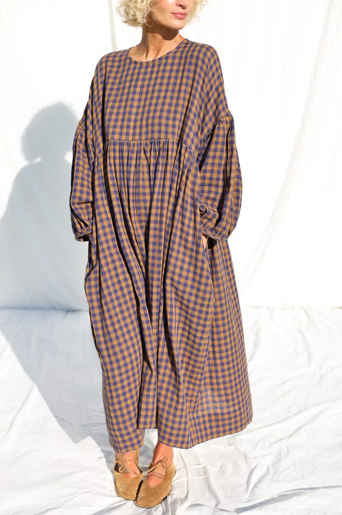 Oversized Dress GRETA in Gingham Double Gauze