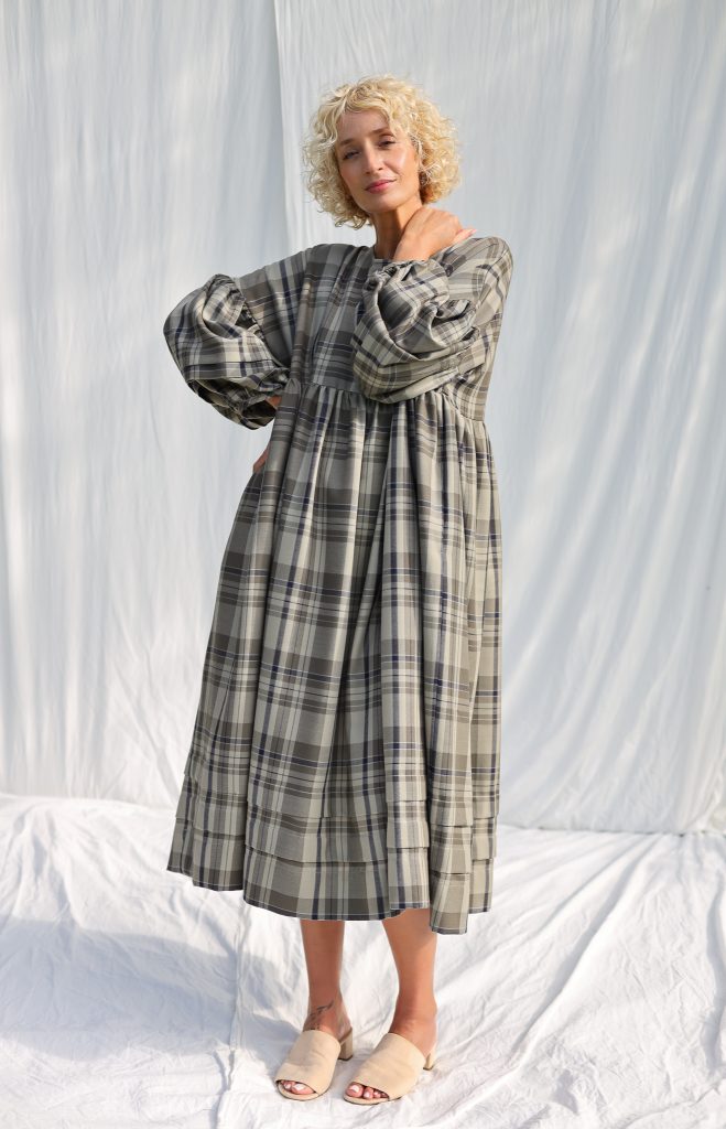 Oversized Plaid Wool Dress | Dress | Sustainable clothing | OffOn clothing