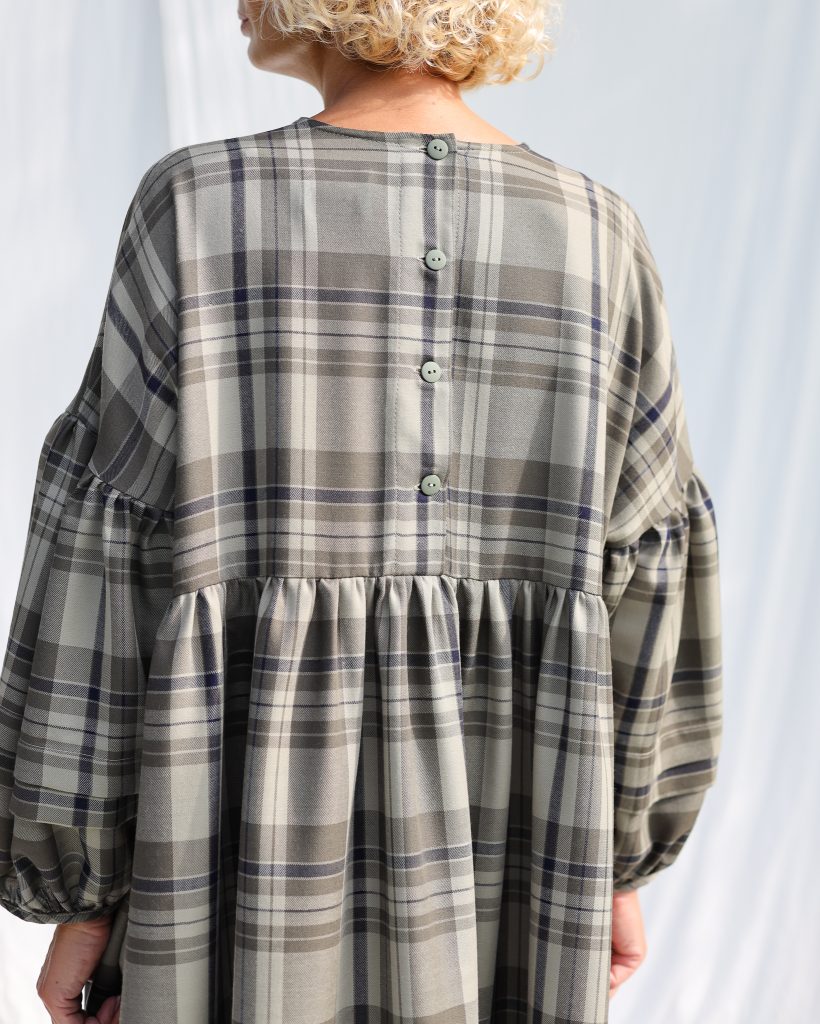 Oversized Plaid Wool Dress