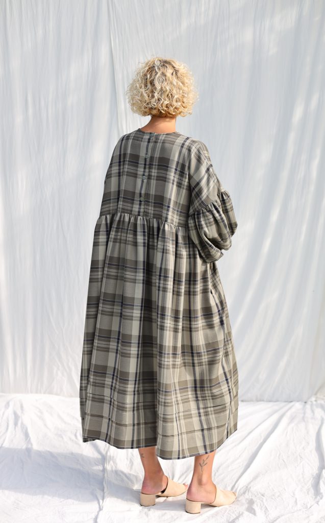 Oversized Plaid Wool Dress
