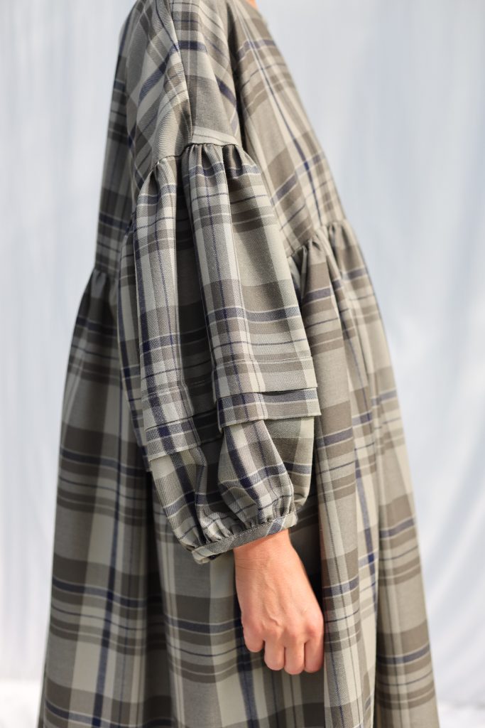 Oversized Plaid Wool Dress