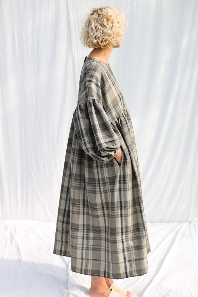 Oversized Plaid Wool Dress