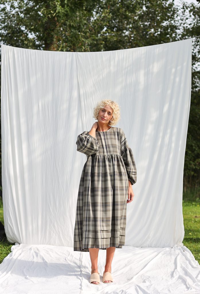Oversized Plaid Wool Dress