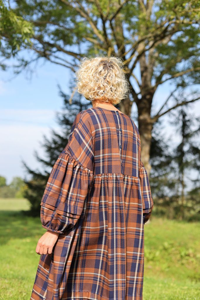 Pleated Detailing Llama Wool Smock Dress