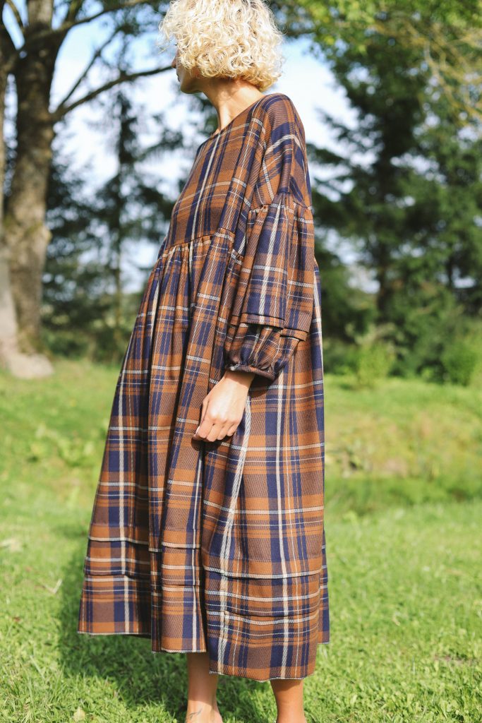 Pleated Detailing Llama Wool Smock Dress