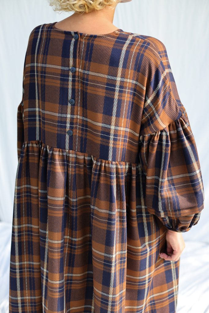 Pleated Detailing Llama Wool Smock Dress