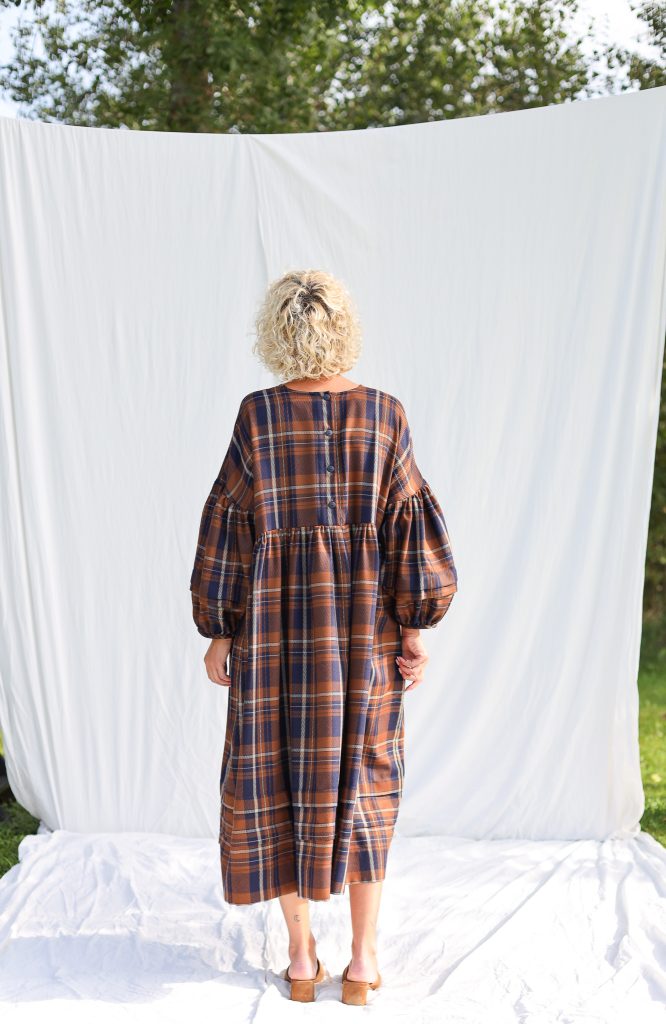 Pleated Detailing Llama Wool Smock Dress