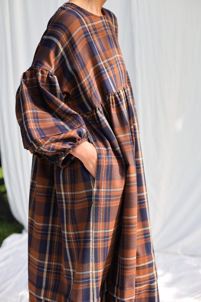 Pleated Detailing Llama Wool Smock Dress | Dress | Sustainable clothing | OffOn clothing