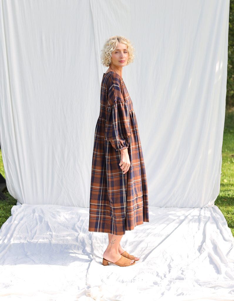 Pleated Detailing Llama Wool Smock Dress