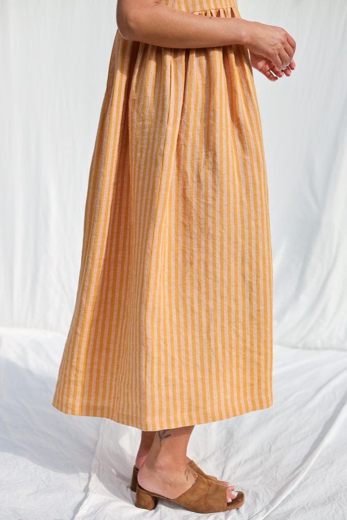 Striped Linen Sailor Collar Sleeveless Dress BETTY