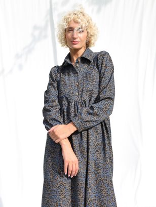 Long Sleeve Animal Print Denim Shirtdress | Dress | Sustainable clothing | OffOn clothing