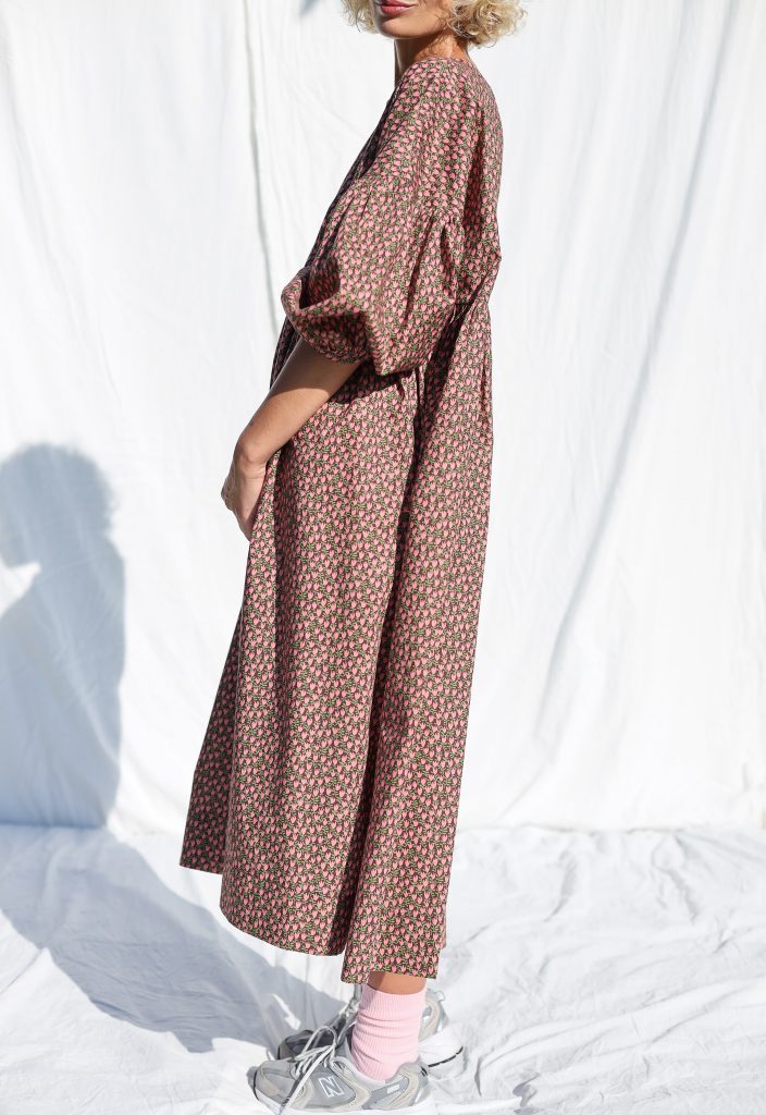 Oversized Oversized Dress GRETA in Tana Lawn Cotton Paper Tulips Print