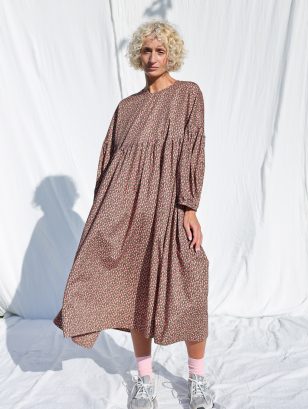 Oversized Oversized Dress GRETA in Tana Lawn Cotton Paper Tulips Print | Dress | Sustainable clothing | OffOn clothing