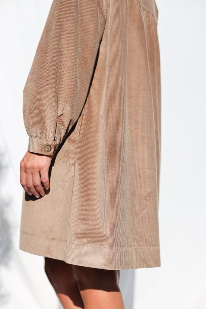 Cacao Needlecord Long Sleeve Dress BERTA