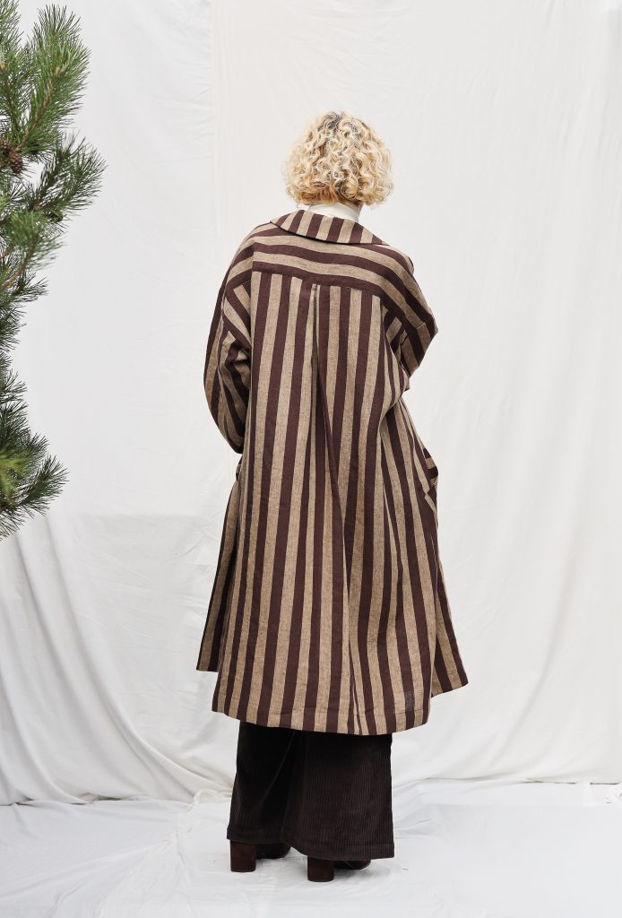 Linen Double Breasted Peter Pan Collar Duster