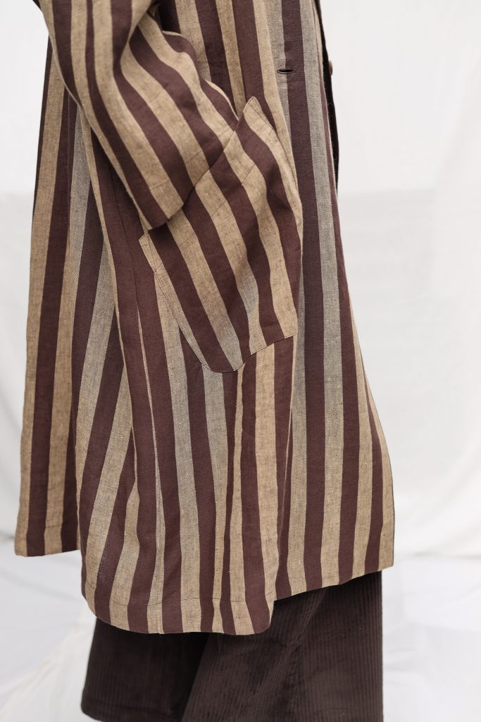 Linen Double Breasted Peter Pan Collar Duster