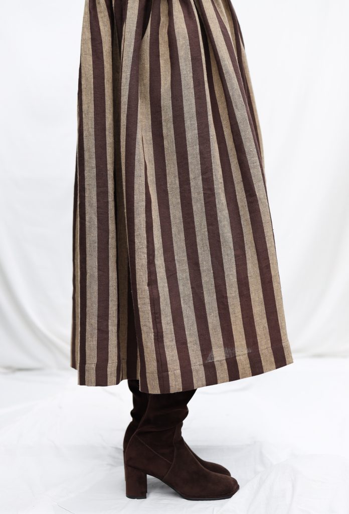 Striped Linen Puritan Collar Dress MARTA