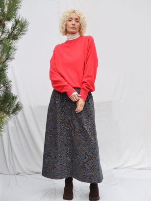 Animal Print Denim A-Line Skirt | Skirts | Sustainable clothing | OffOn clothing